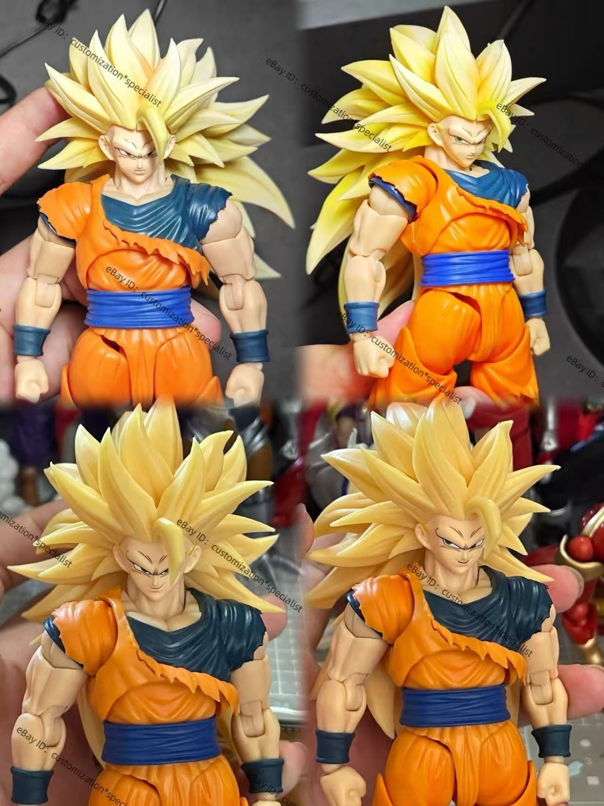 custom shf 1/12 ssj3 goku Face (panel) Smile serious Face Sculpt Accessories