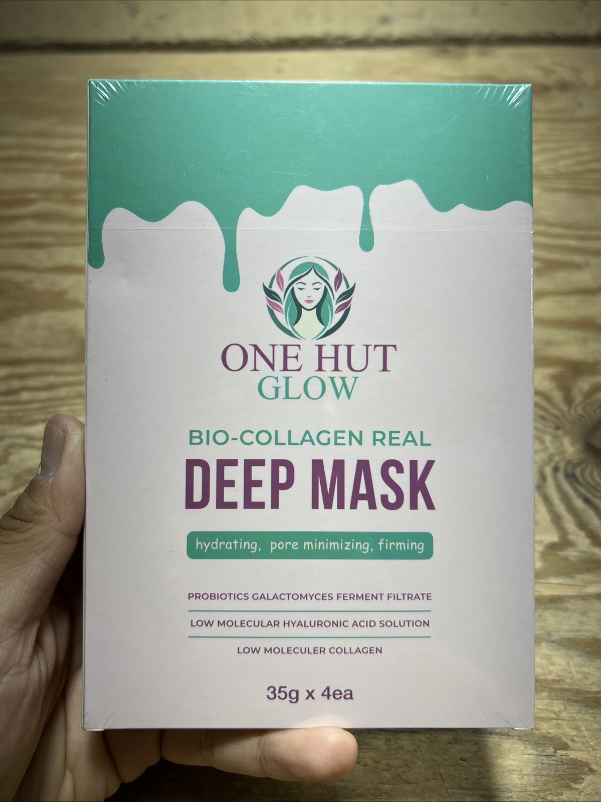 one hut glow bio-collagen real deep mask 10/16/2027 35g x 4ea