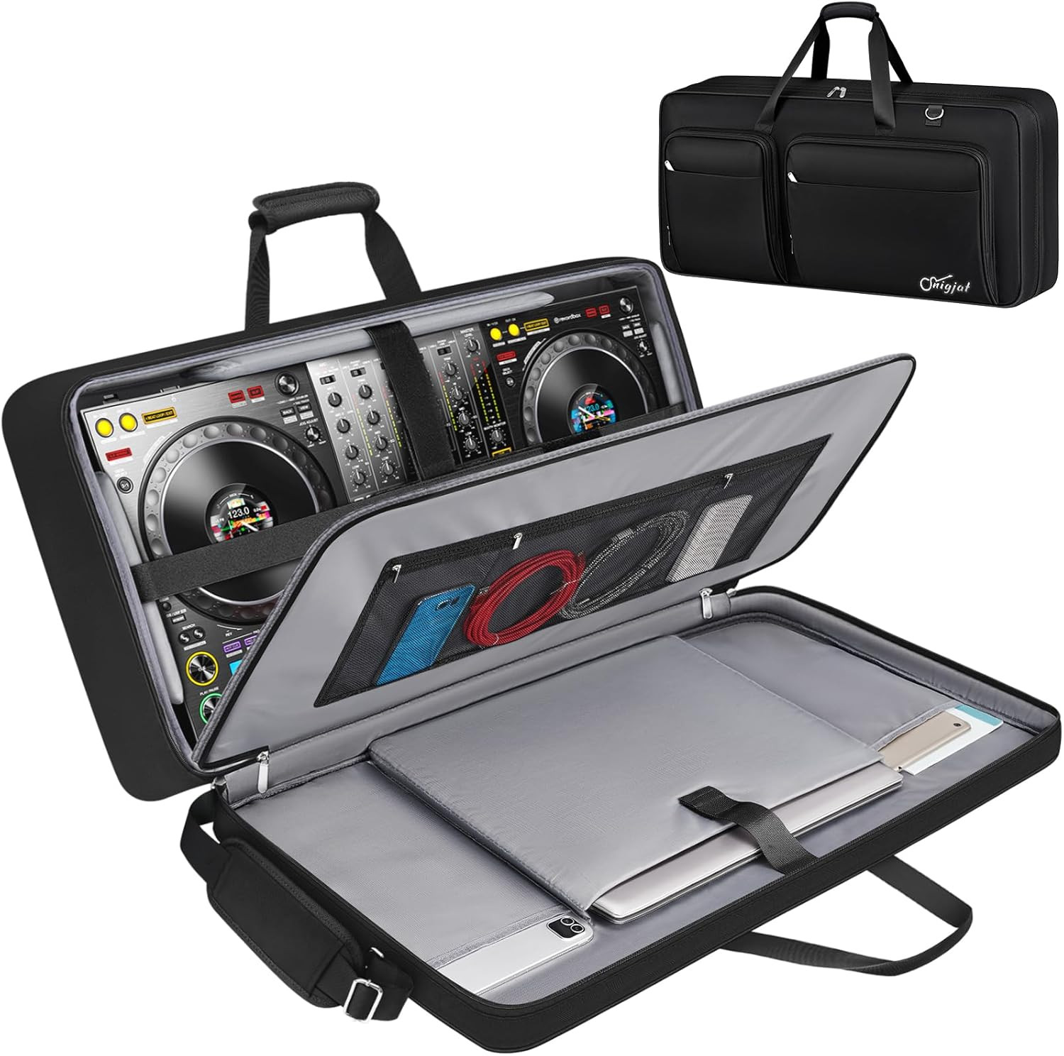 DJ Controller Case for DDJ FLX10 / 1000 / REV7 / FLX6, Padded Large Capacity DJ