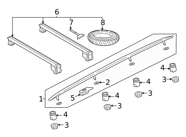 Genuine Audi Roof Rail Gasket Set 80A-860-151
