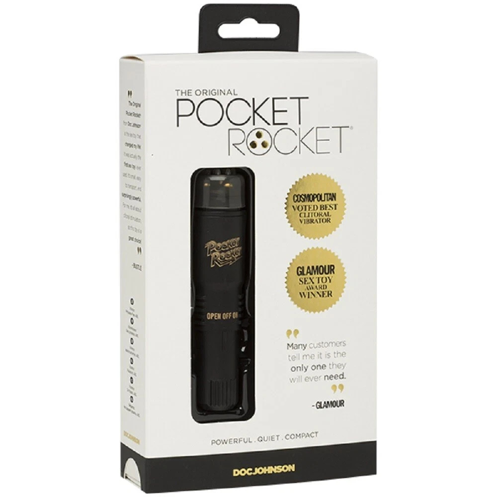 Doc Johnson, Original Pocket Rocket Black Clitoral  Vibrator Made in Japan