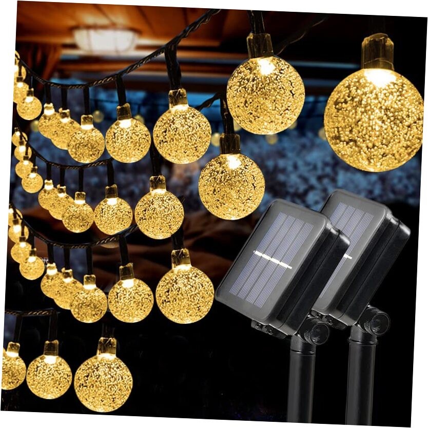 Solar String Lights, 2 Pack Outdoor String Light 60 LED 40ft 8 Lighting Modes