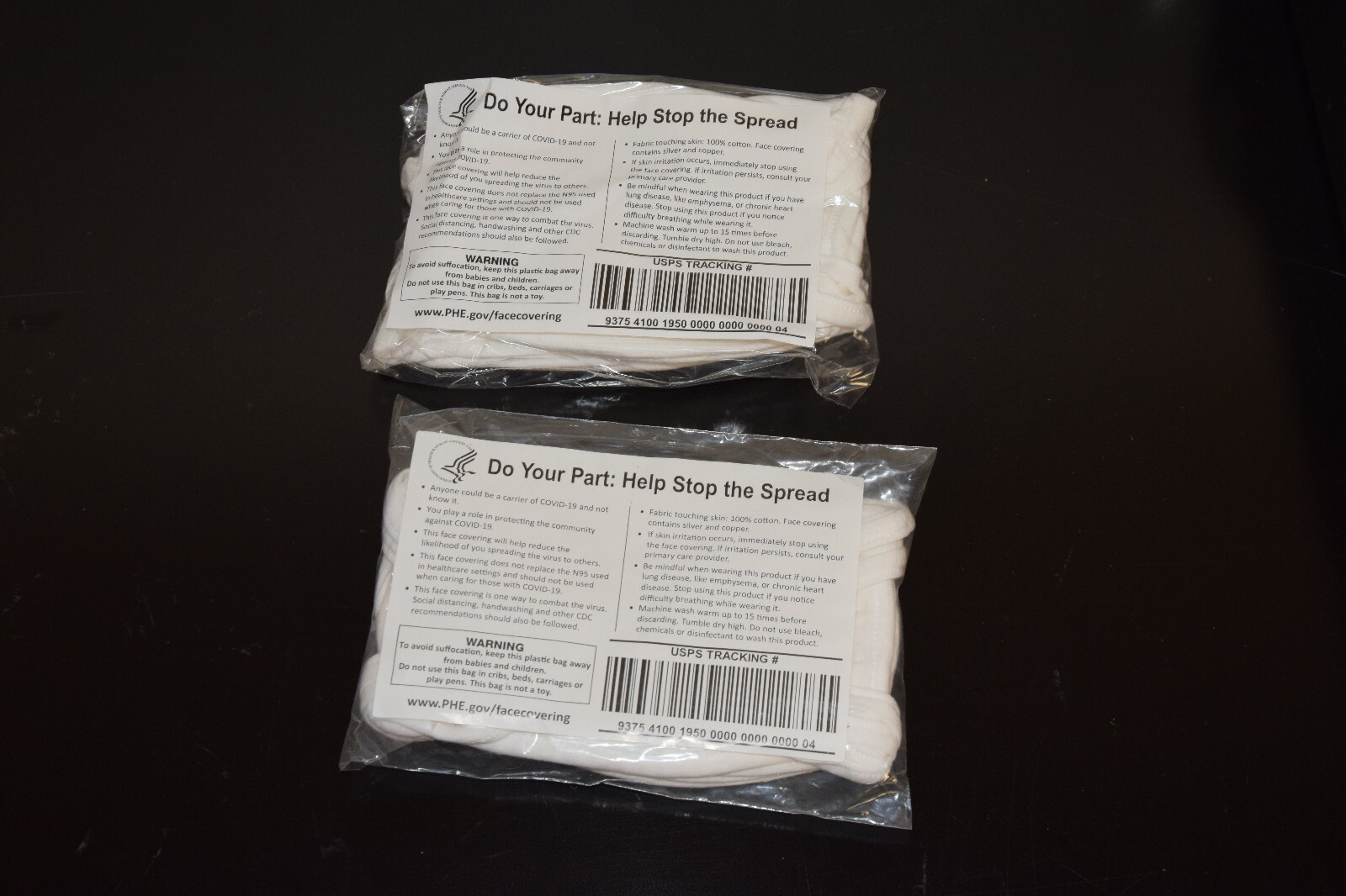 Lot of 10 New Hanes Brands INC Washable White Cotton Face Masks BEATCV BEATCVXW