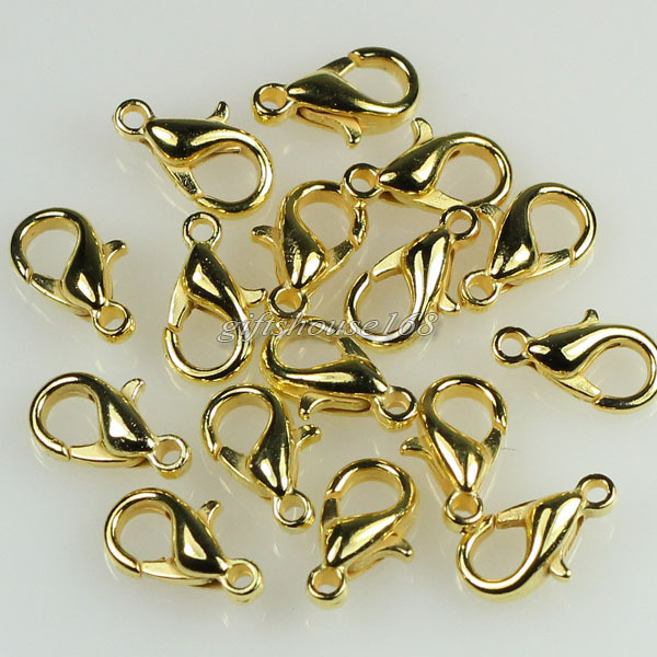 Wholesale! 10x6mm Gold Plated Lobster Claw Clasps Jewelry Findings 100pcs