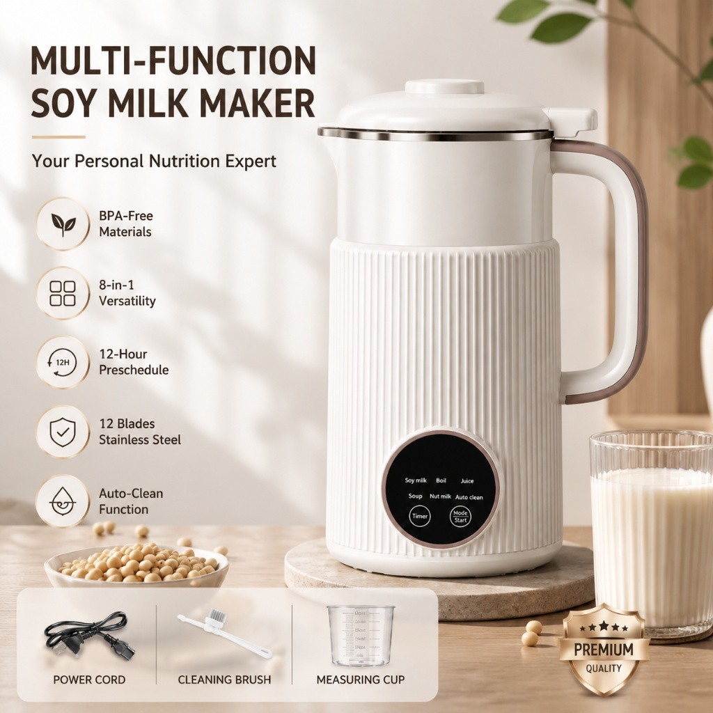 27oz/800ML Soy Milk Maker Machine Automatic Nut Milk Maker Machine Milk Blender
