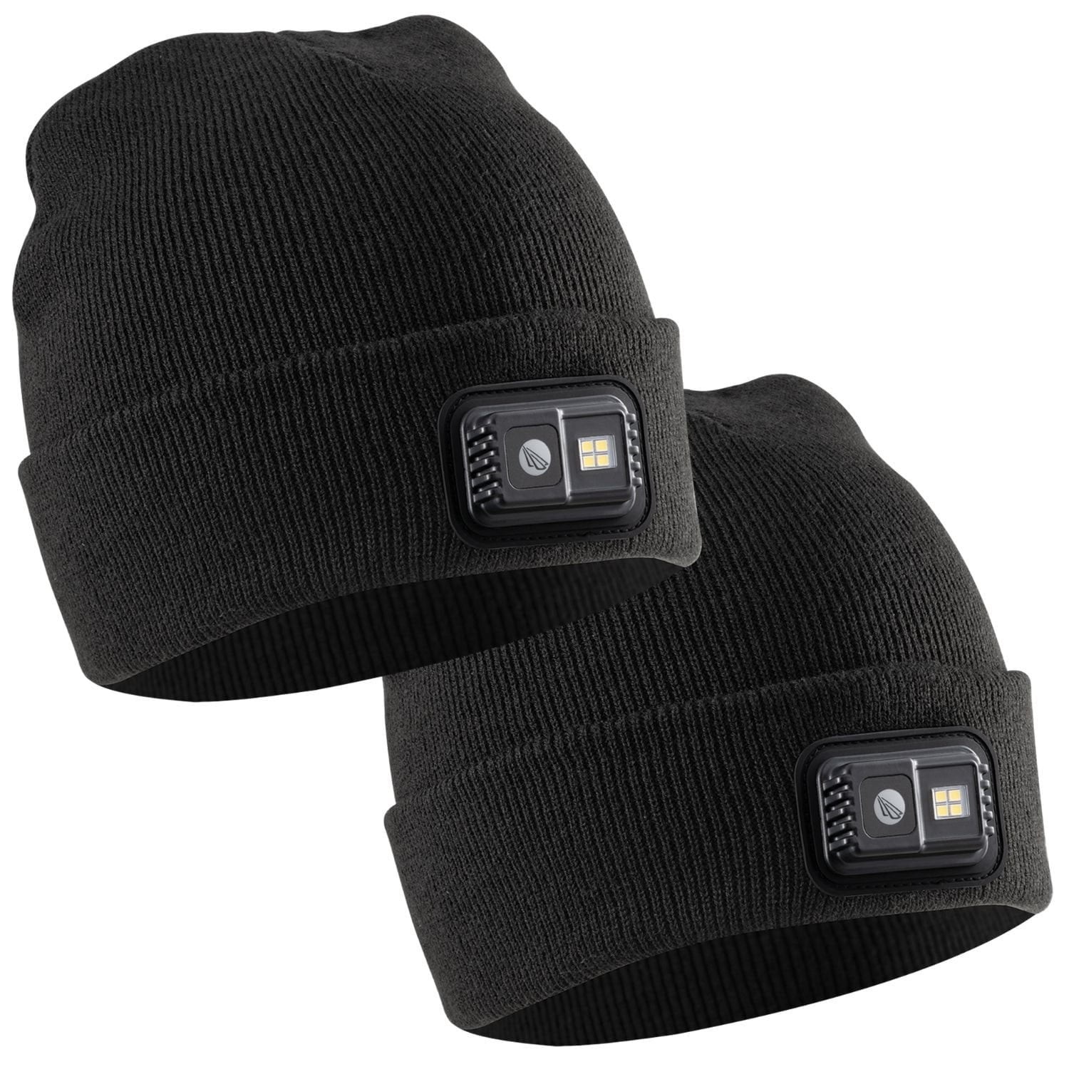CAPLight 990426299 Rechargeable 4.0 Knit APX Beanies, 2 Pack, Black, Adjustable
