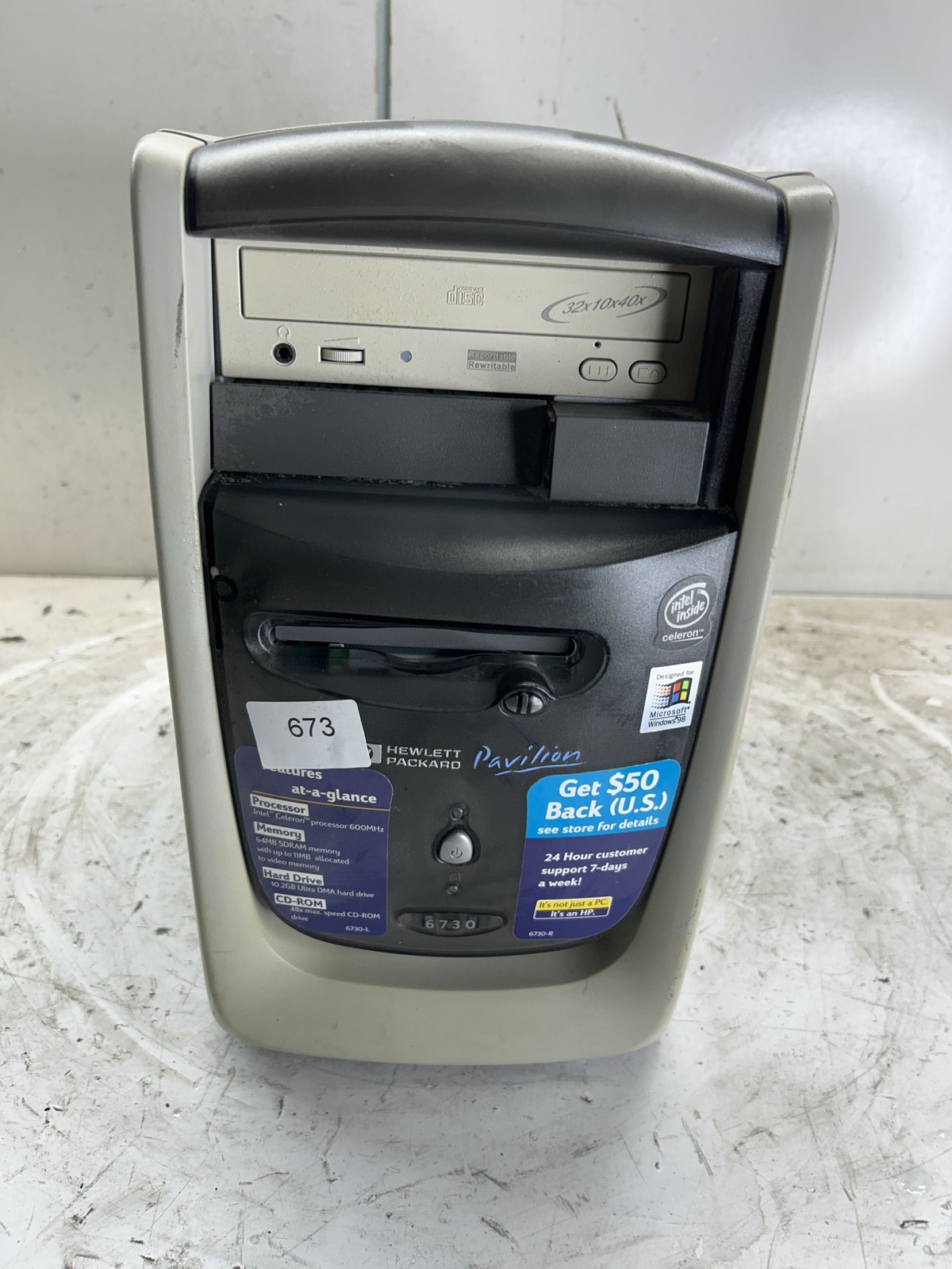 HP Pavilion 6730 Intel Celeron 600MHz 256MB NO HDD