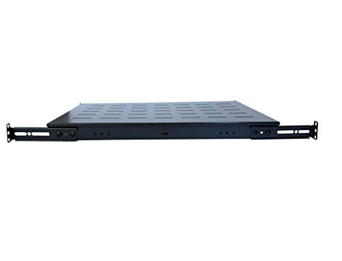 1U 19in Fixed Rack Server Shelf Adjustable 21.5-28in Depth for 4-Post Rack