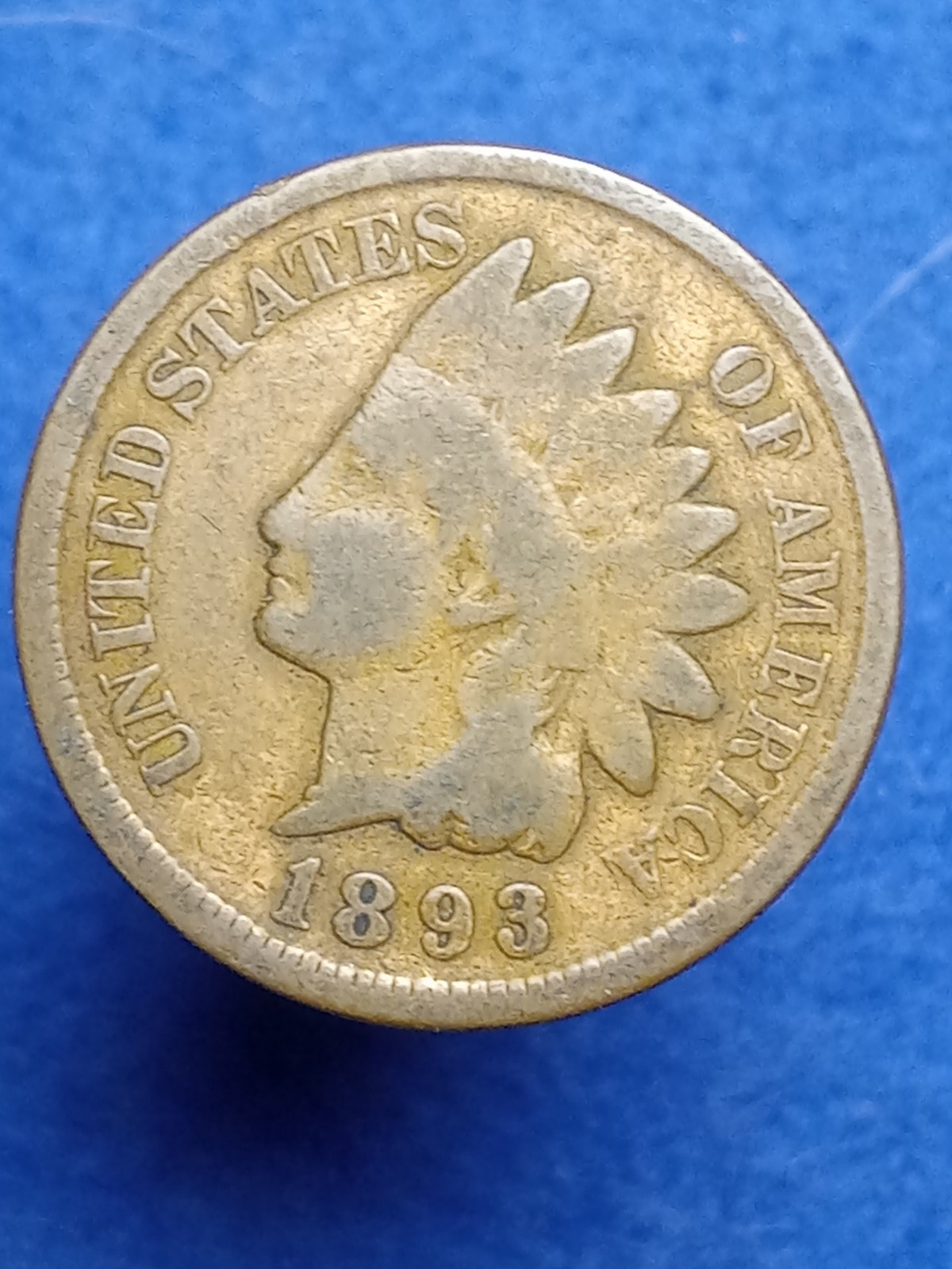 1893 Indian Head Penny One 1 Cent Coin 1c Philadelphia