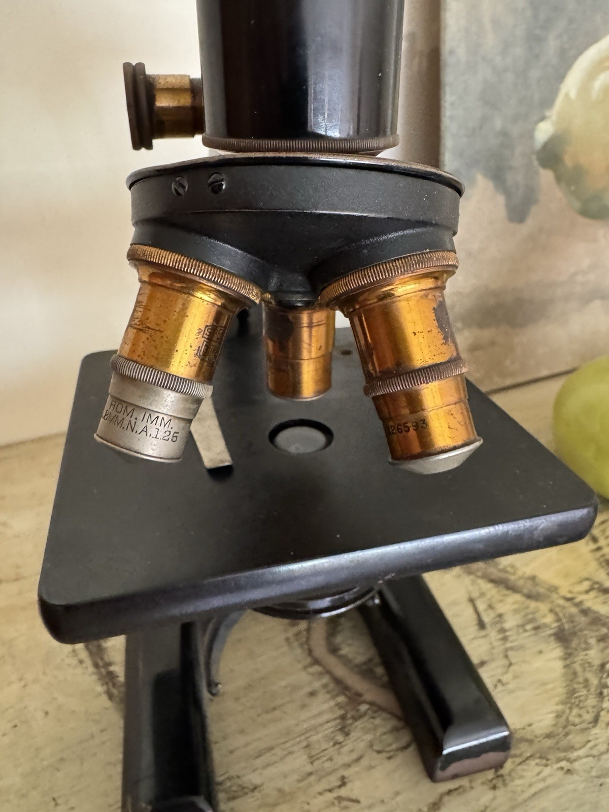 Early Spencer Buffalo USA Antique Microscope Multiple Objectives Original