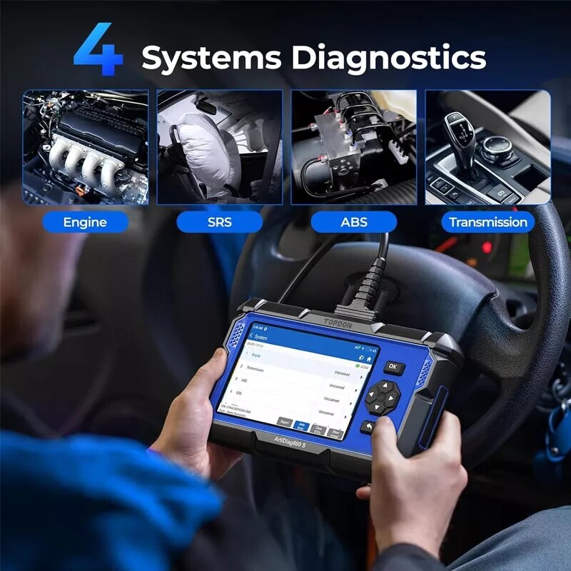 TOPDON AD600S OBD2 Scanner 4 System Code Reader ABS SRS Oil EPB Reset Scan Tool
