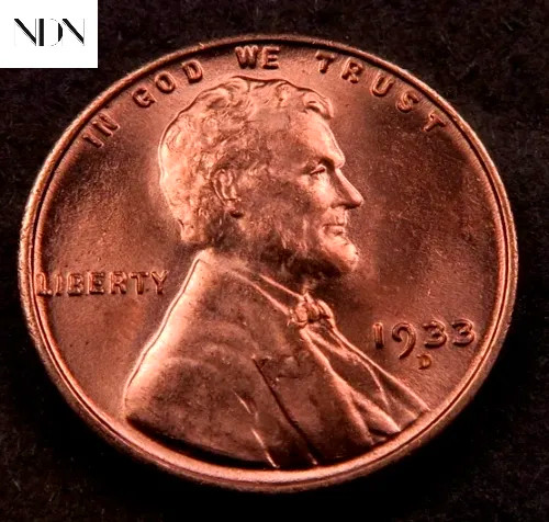 1933-D Lincoln Wheat Penny Cent - Gem BU Red
