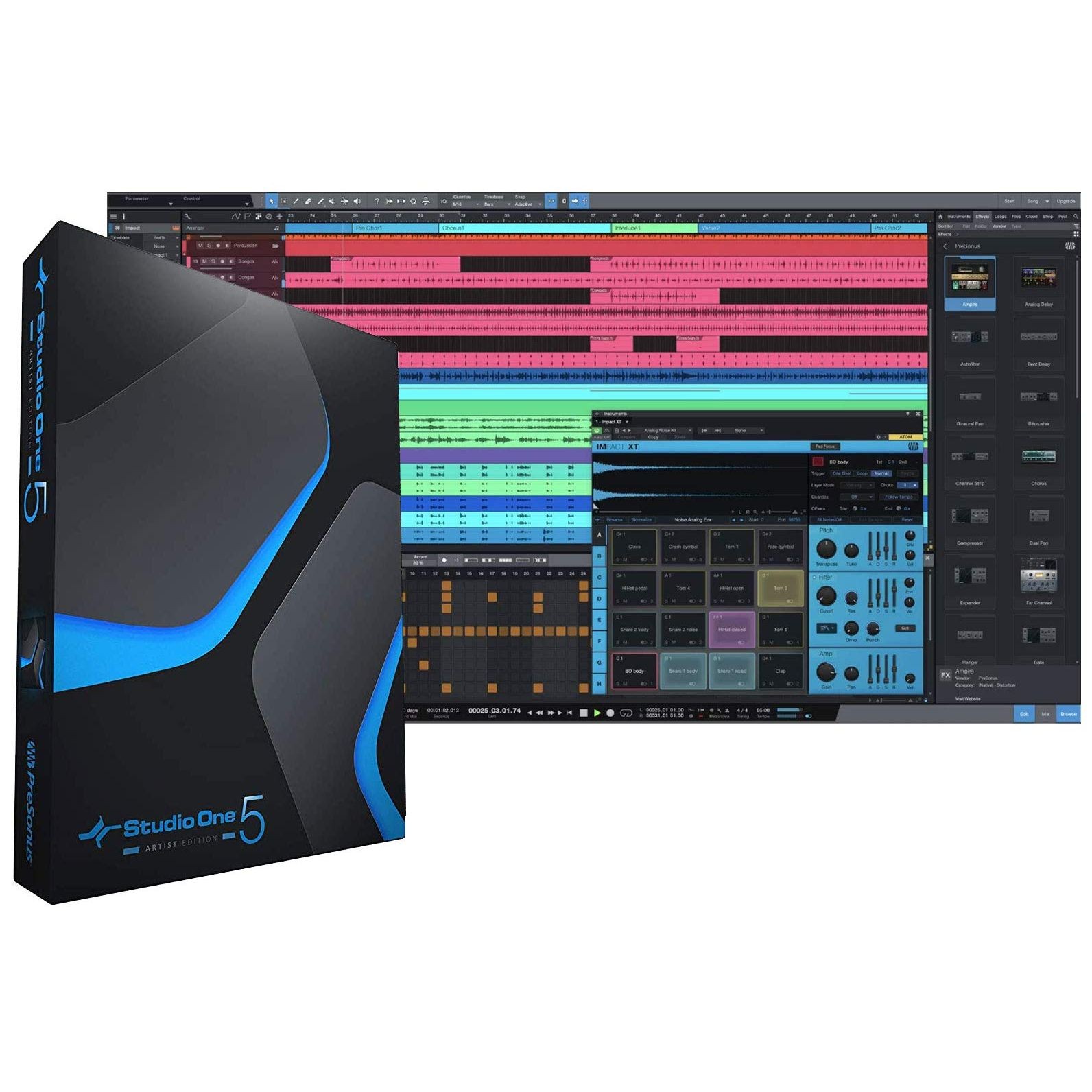 PreSonus Studio 24c USB-C Audio Interface Bundle w/ MIDI, Pro Studio Recording