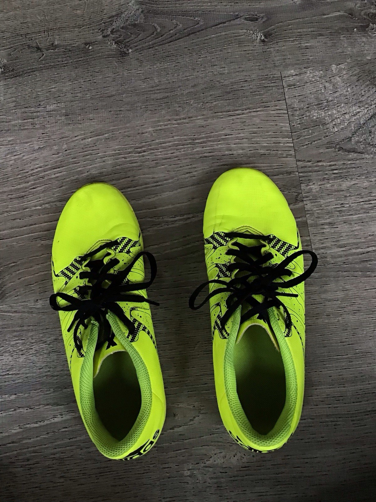 ADIDAS Mens Size 6 X 15.4 IN B32938 Yellow Black Indoor Soccer Shoes Cleats