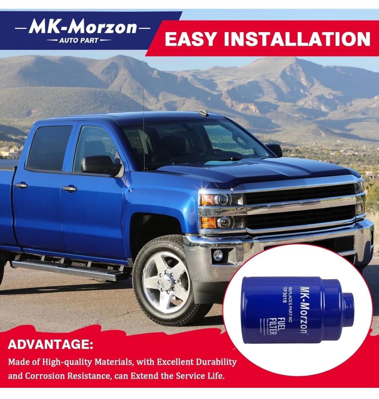 6.6 Duramax Fuel Filter TP3018 Compatible with 2001-2016 Chevy Silverado GMC...