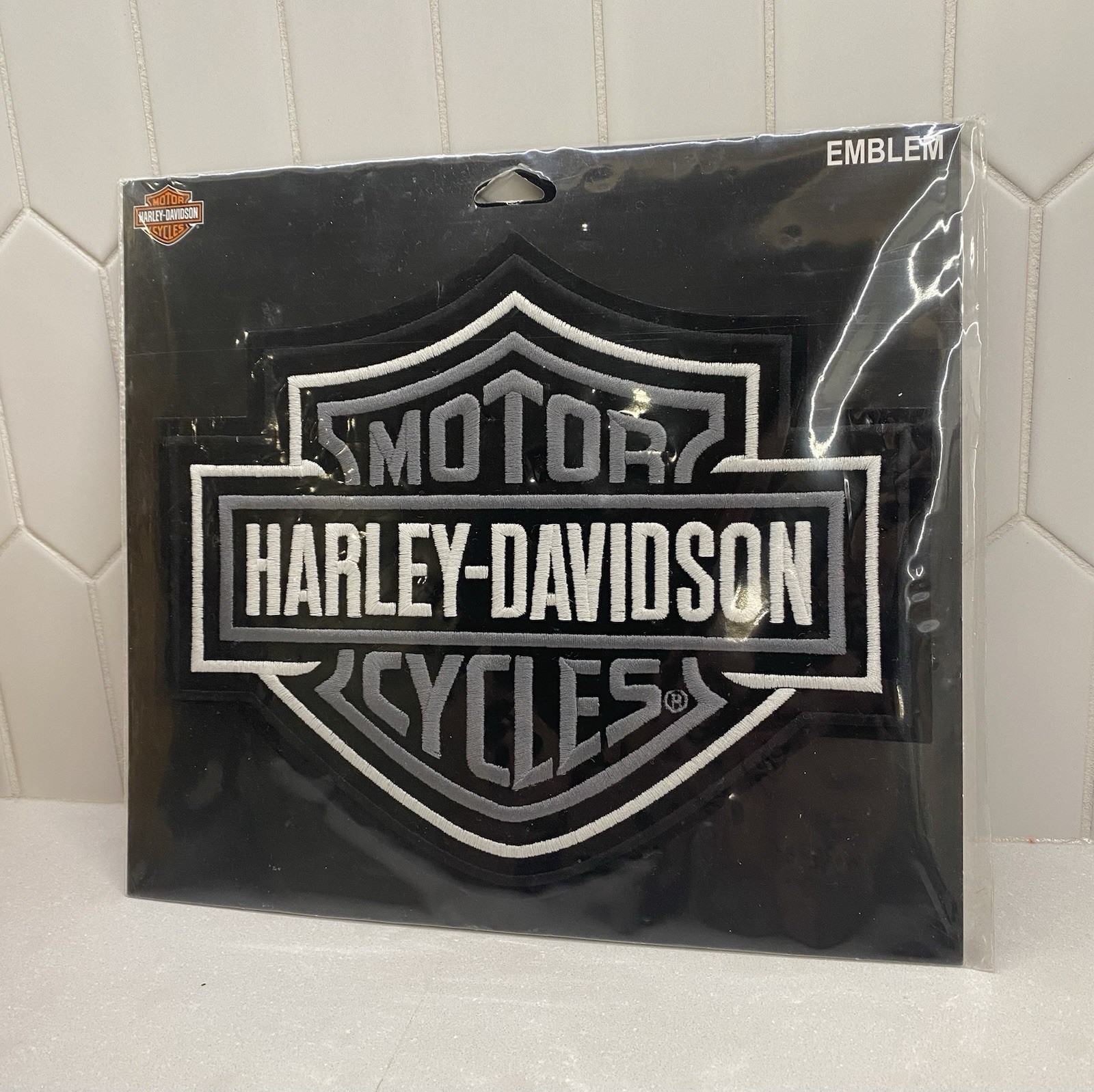 Harley-Davidson large Black & White Shield Logo Patch Biker HD logo NEW