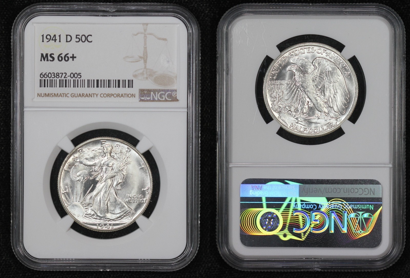 1941-D Walking Liberty Dollar NGC MS-66+ 6GTK