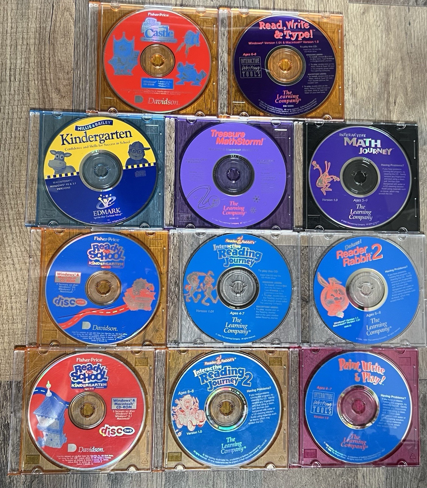 Early Education Lot of 11 CDs 1994-97 Ages 4-9 Math Reading & More Homeschool