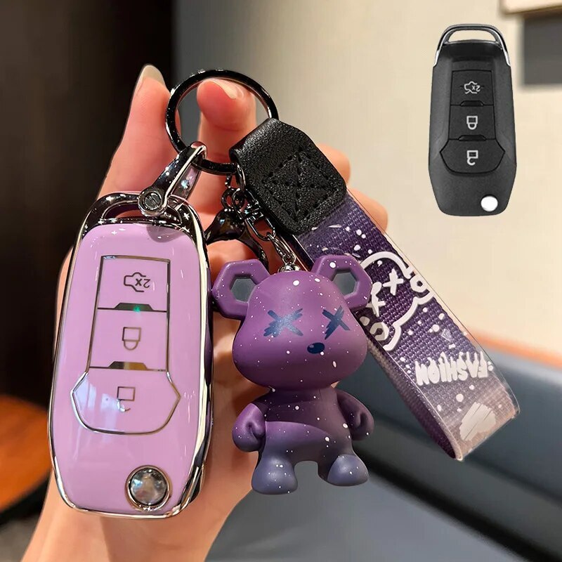 TPU Car Key Case Cover Fob Shell for Ford Figo Mondeo 5 Ecosport Fiesta ST Mk8