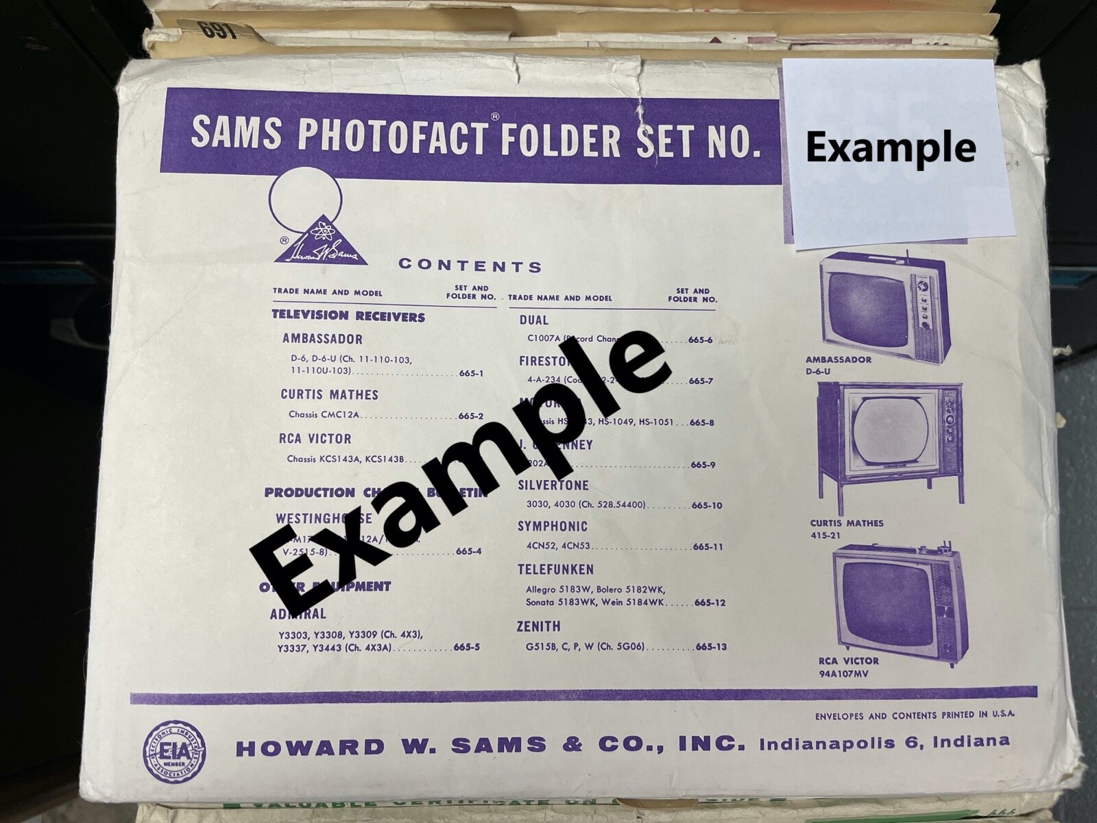 Vintage *NOS* Sams Photofact Folders 518-560, Full Schematic Folder Sets