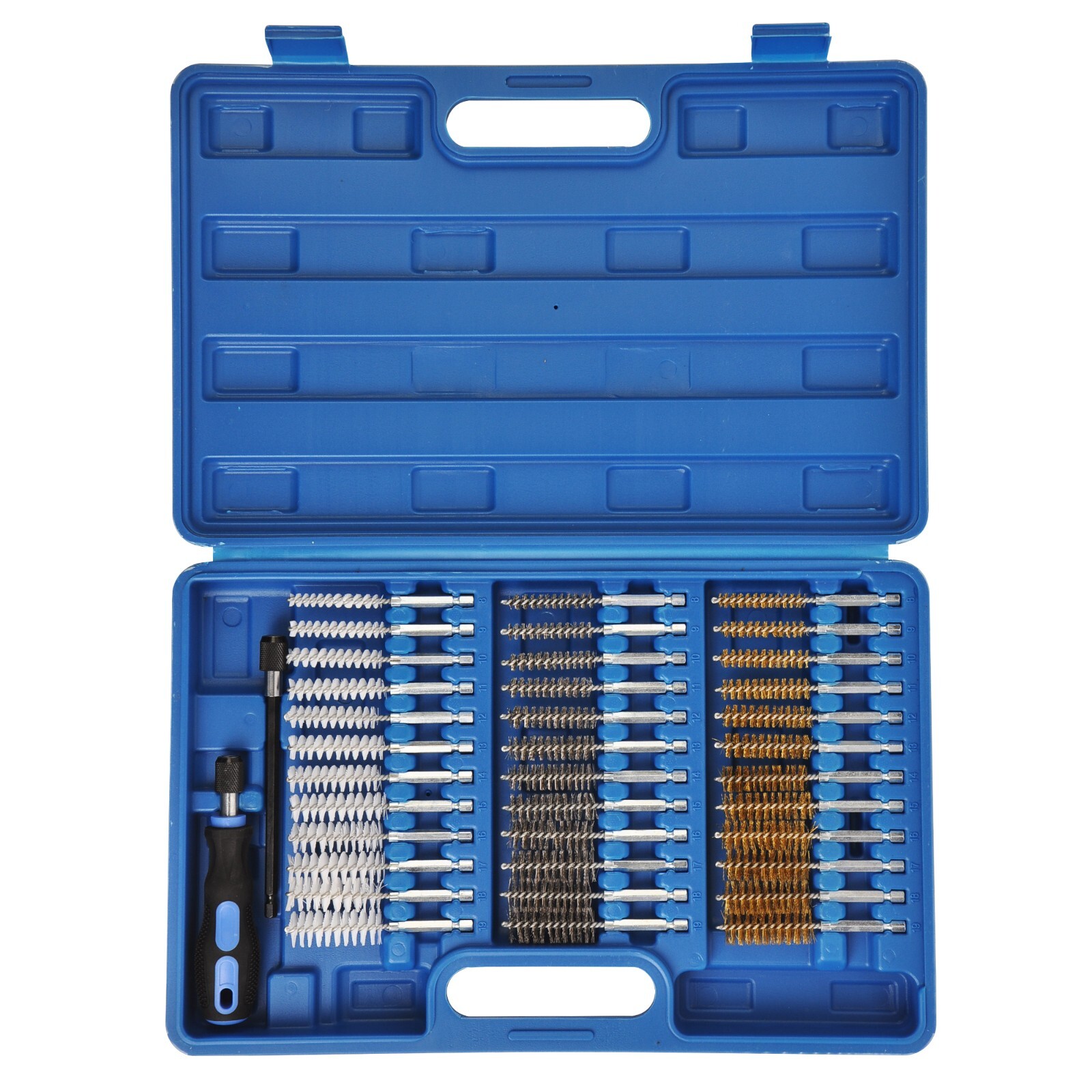 38PCS Industrial Wire 1/4in Hex Shank Brush Set Extendable Stainless Steel