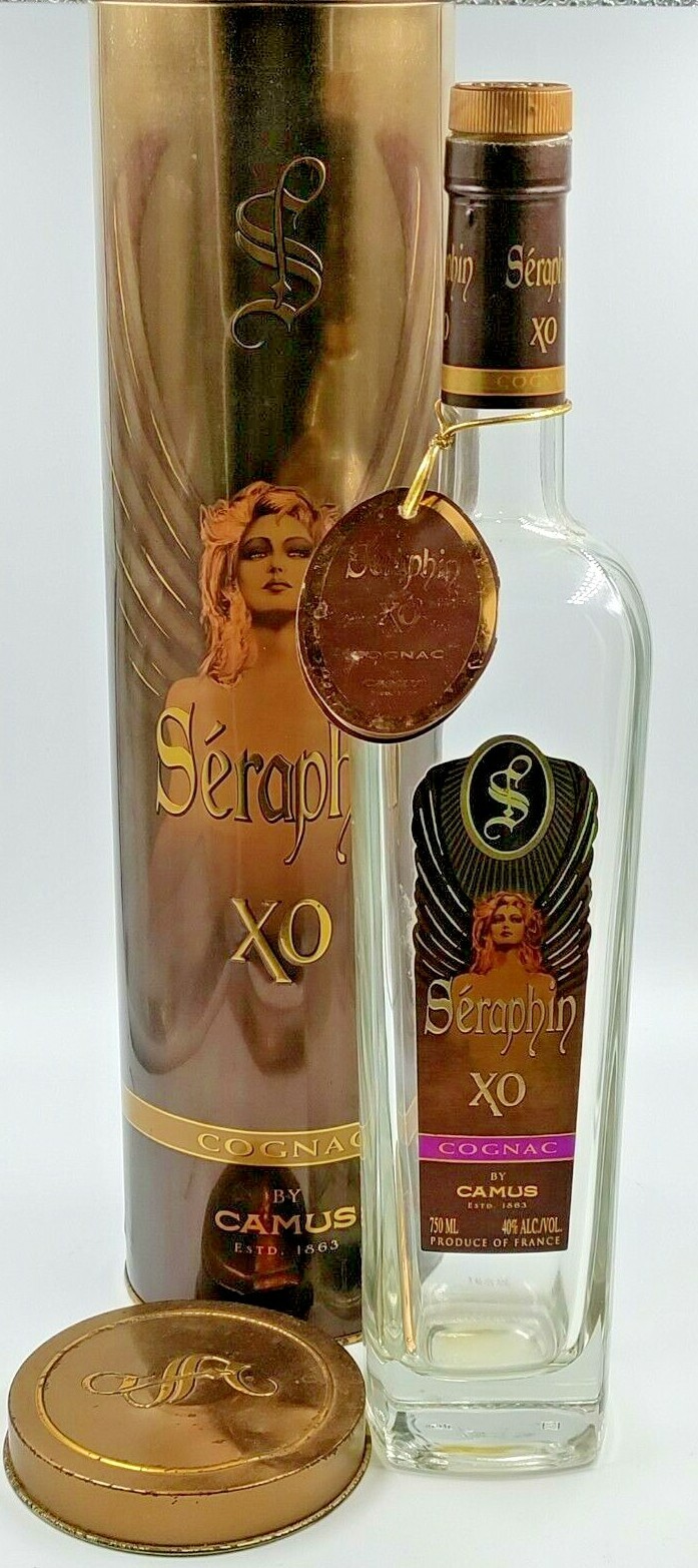Seraphin XO Cognac by Camus 750 ML Empty Bottle Hangtag & Collector Tin