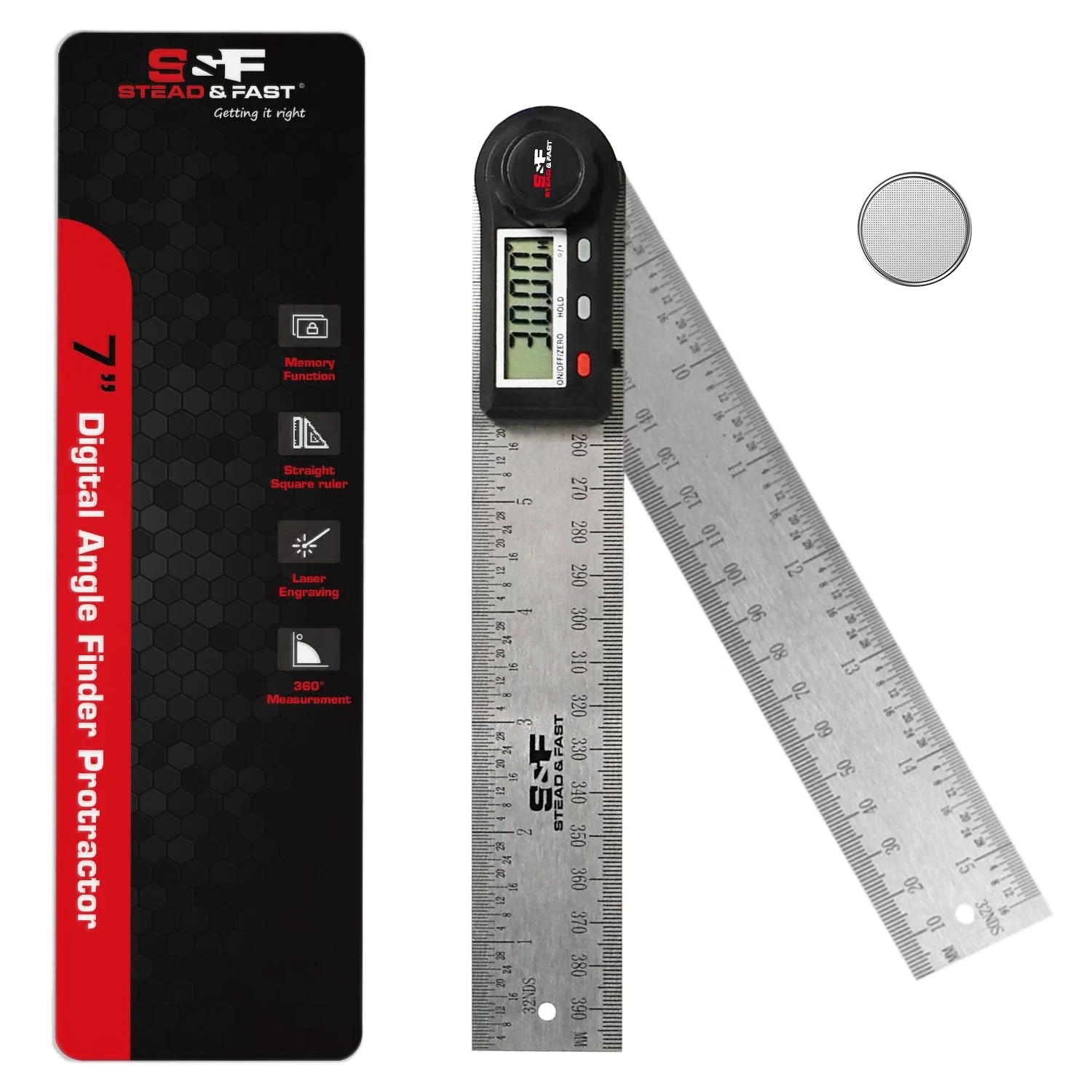 Angle Finder Tool Digital 7 Inch / 200 Mm Stainless Steel DPRAF-7-B, Digital Pro