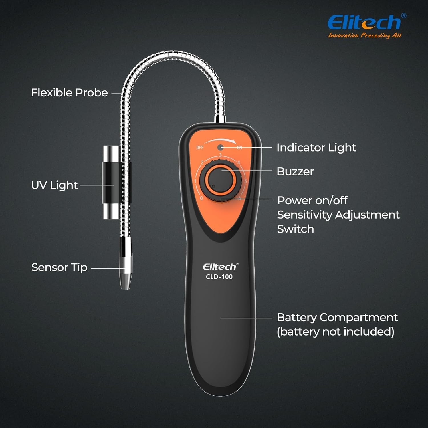 Battery-Powered CLD-100 Refrigerant Leak Detector - Instant Leak Detection