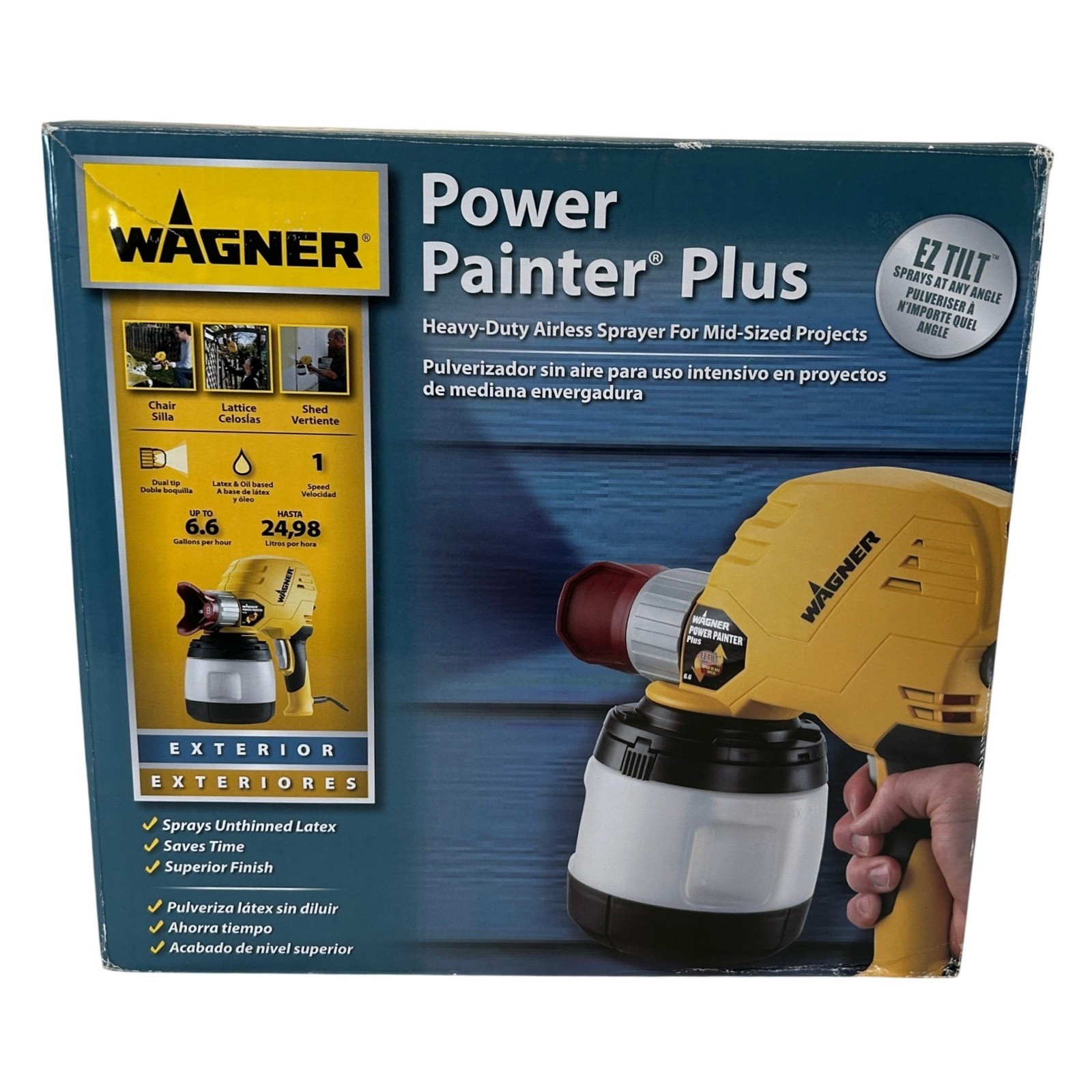 Wagner Power Painter Plus Airless Paint Sprayer Yellow Exterior Interior