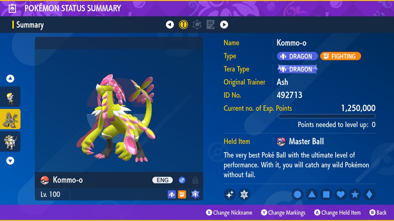 Pokemon Scarlet and Violet PSV - Shiny 6IV Kommo-o