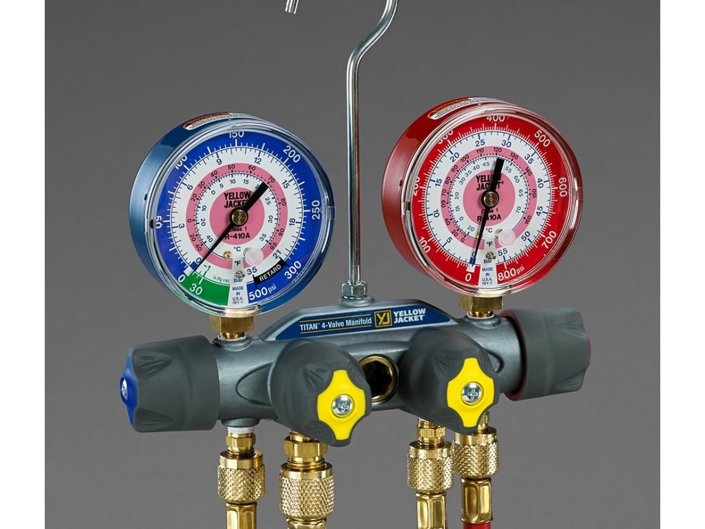 Yellow Jacket 49968 Titan 4 Valve Test and Charging Manifold