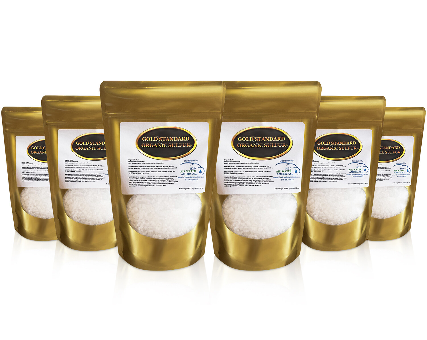 Gold Standard Organic Sulfur Crystals 6lb - 99.9% Pure MSM - Largest Flakes!