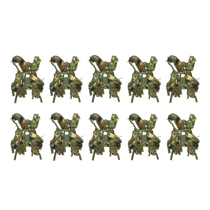 Load Bearing Tactical Vest Woodland Camo Total of 10 Previously Issued