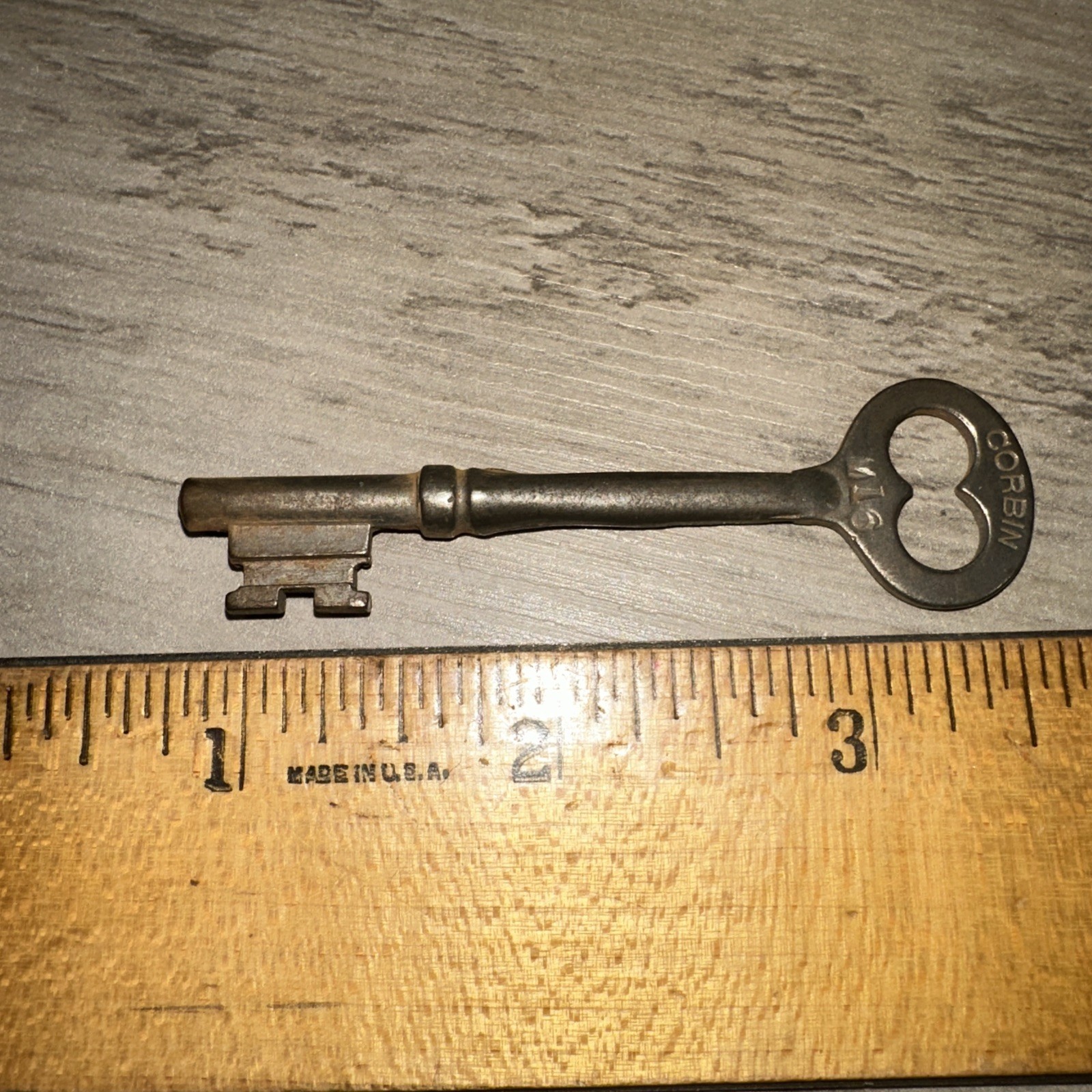 Antique Corbin Skeleton Key #M16 Solid Barrel Key