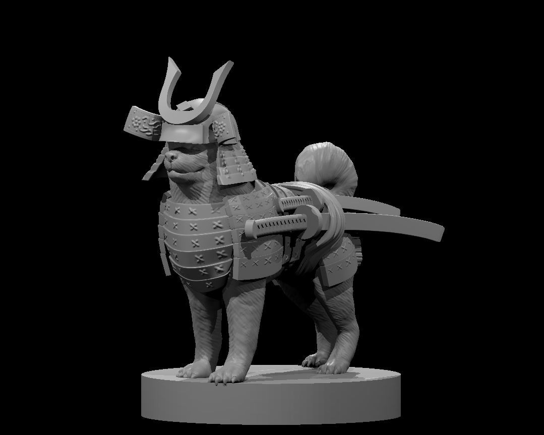 Akira Akita Inu Samurai V2 Fighter Adventurer 28mm DND D&D Wargame Tabletop Mini