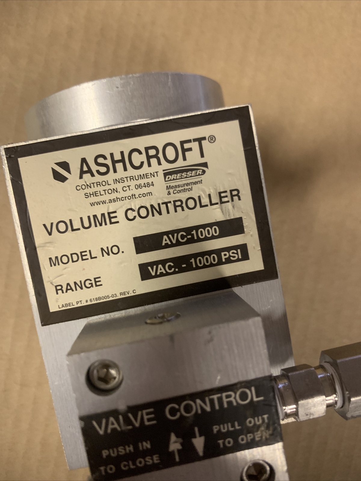 ASHCROFT AVC-1000 Pressure Volume Controller