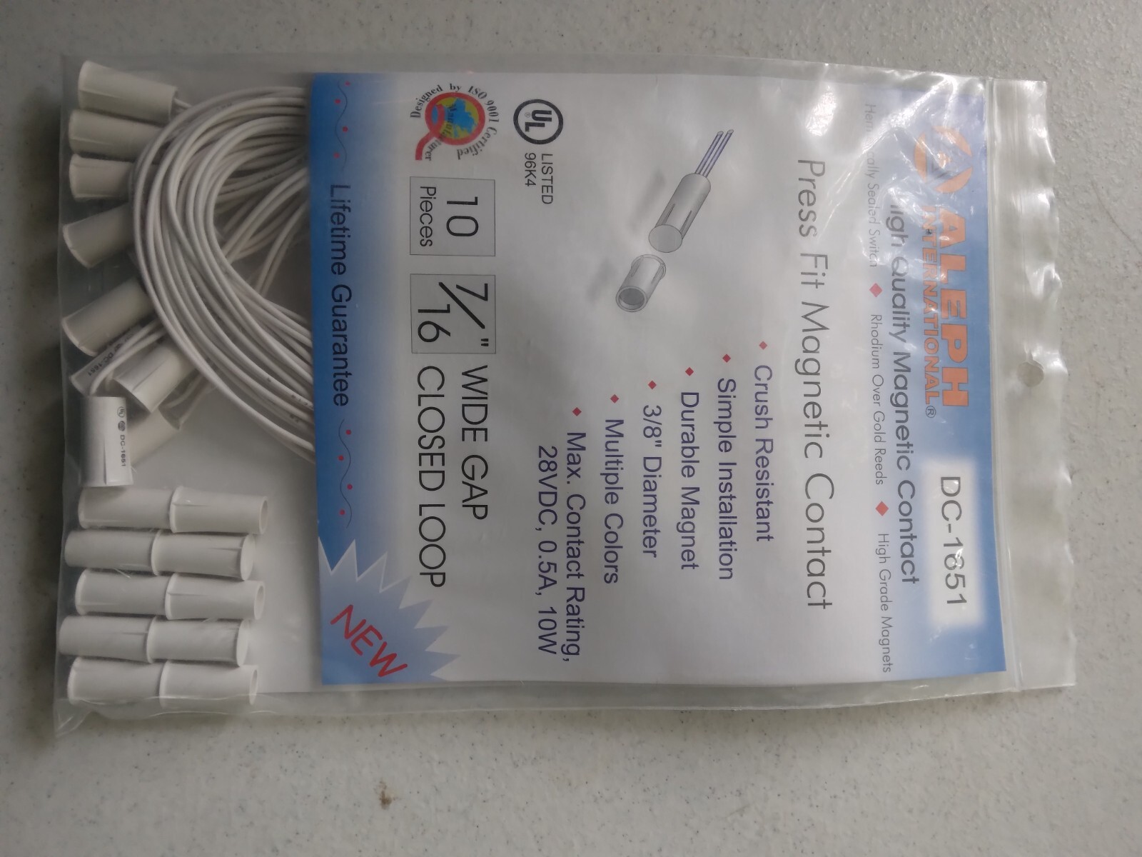 NEW Ademco Honeywell ADT Alarm Aleph DC-1651 WG Wide Gap Contacts
