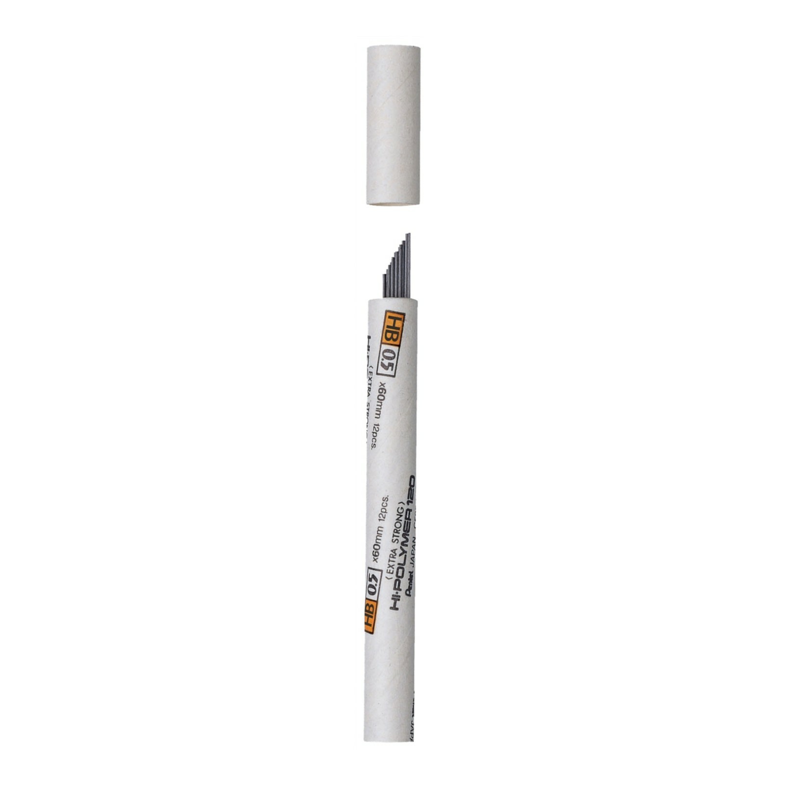 Pentel Premium Hi-Polymer Pencil Lead Refills, 0.5mm, Black, (2H, H, HB, B, 2B)
