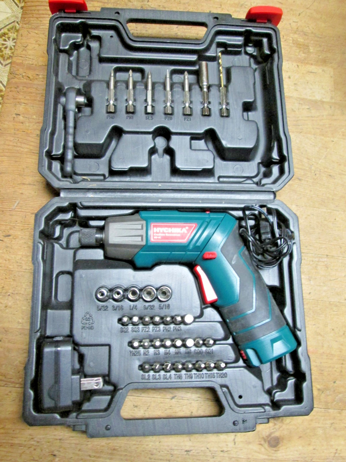 hychika 4 volt cordless rechargable drill 36 piece tools set