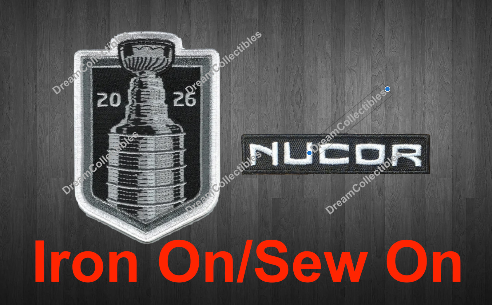 Carolina Hurricanes Nucor Ad Patch + 2026 Stanley Cup Finals Patch Hockey V3