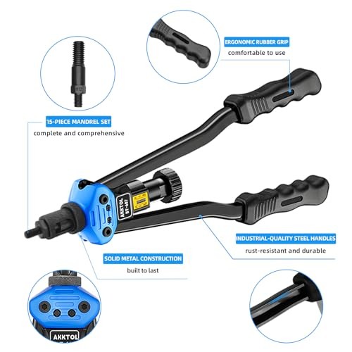 Rivet Nut Tool, 16" Rivnut Tool Kit with 15 Metric and 16" Rivet Nut Tool Kit