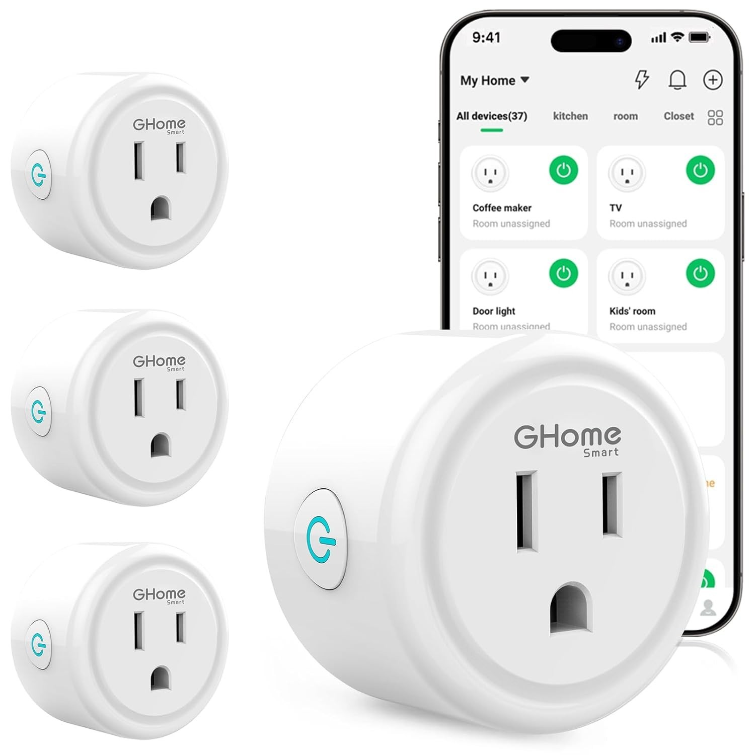 Smart Plug, WiFi Smart Plugs Work with Alexa and Google Home, Smart Outlet Timer