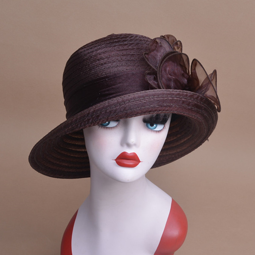 Womens Organza Bowler Bucket Cloche Kentucky Derby Church Sun Beach Hat A267