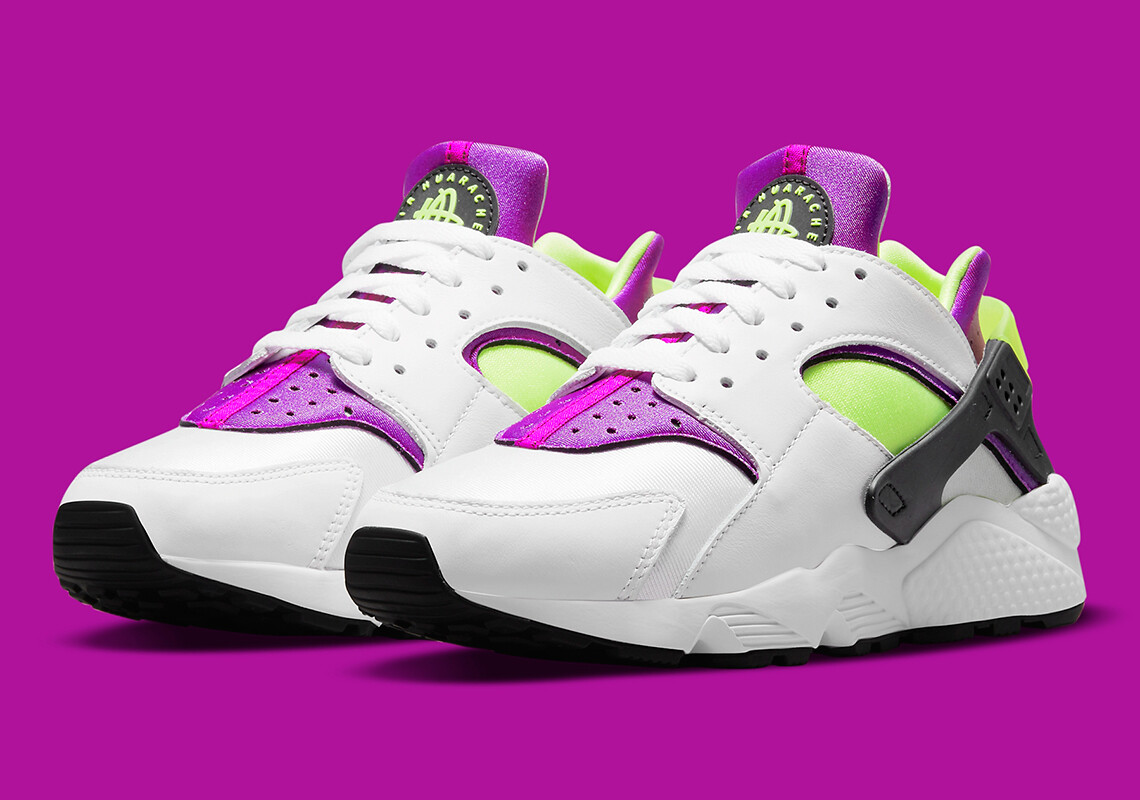 Women's Nike Air Huarache Run White Magenta Purple Yellow Pink DH4439-101 Retro