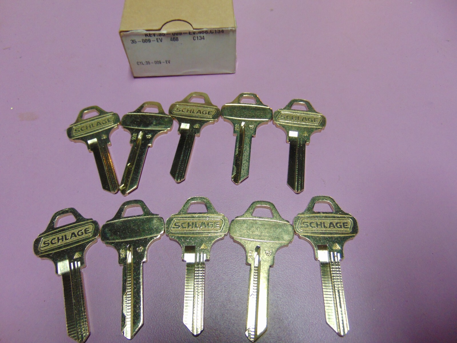 10  KEYS   EVEREST SCHLAGE C134  KEYS UNCUT    LOCKSMITH