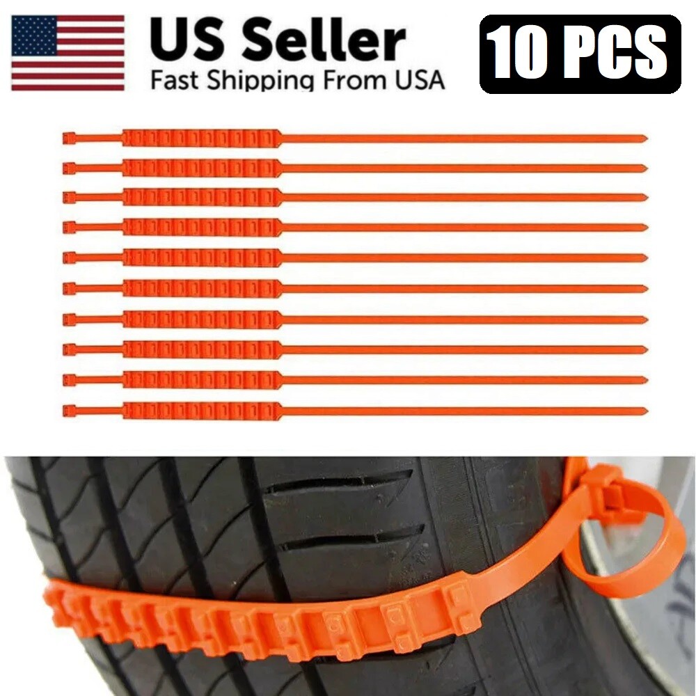 10x Snow Tire Chain Muddy Road Emergency Winter Driving Snow Non-slip Cable Tie