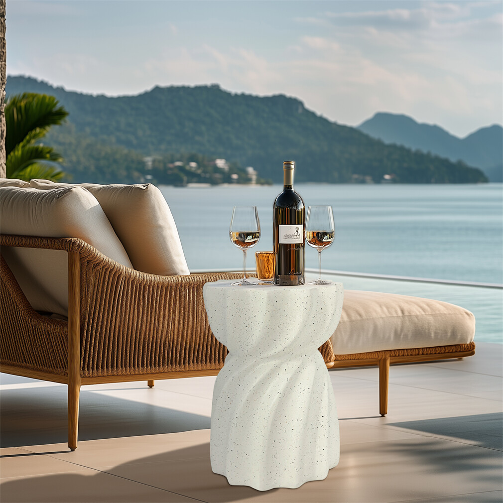 Wabi Sabi Style Creative Side Table Concrete Garden Stool Stand Accent End Table