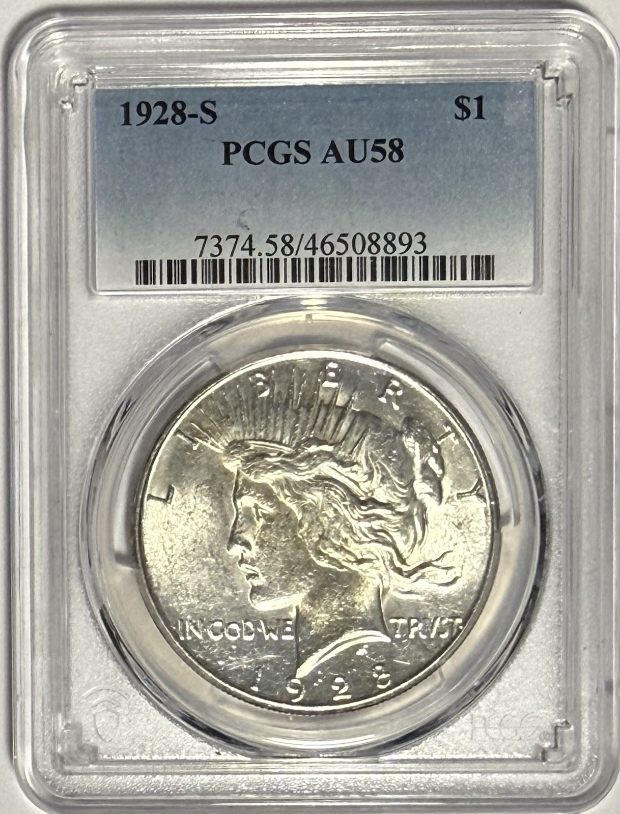 1928 S Peace Dollar $1 PCGS AU58 ‼️LOOKS UNCIRCULATED AND LUSTROUS‼️