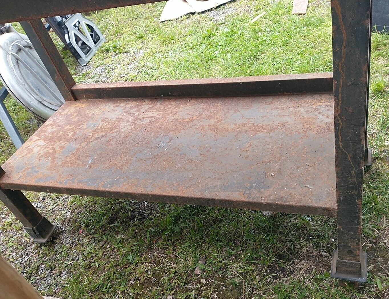Table bench Industrial Workshop Workbench Shop Vintage Green Paint