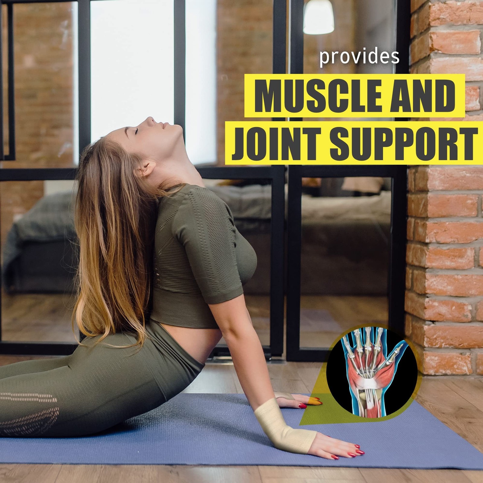 UptoFit - Copper Wrist Compression Sleeve, Hand Brace Wrist Support for Carpa...